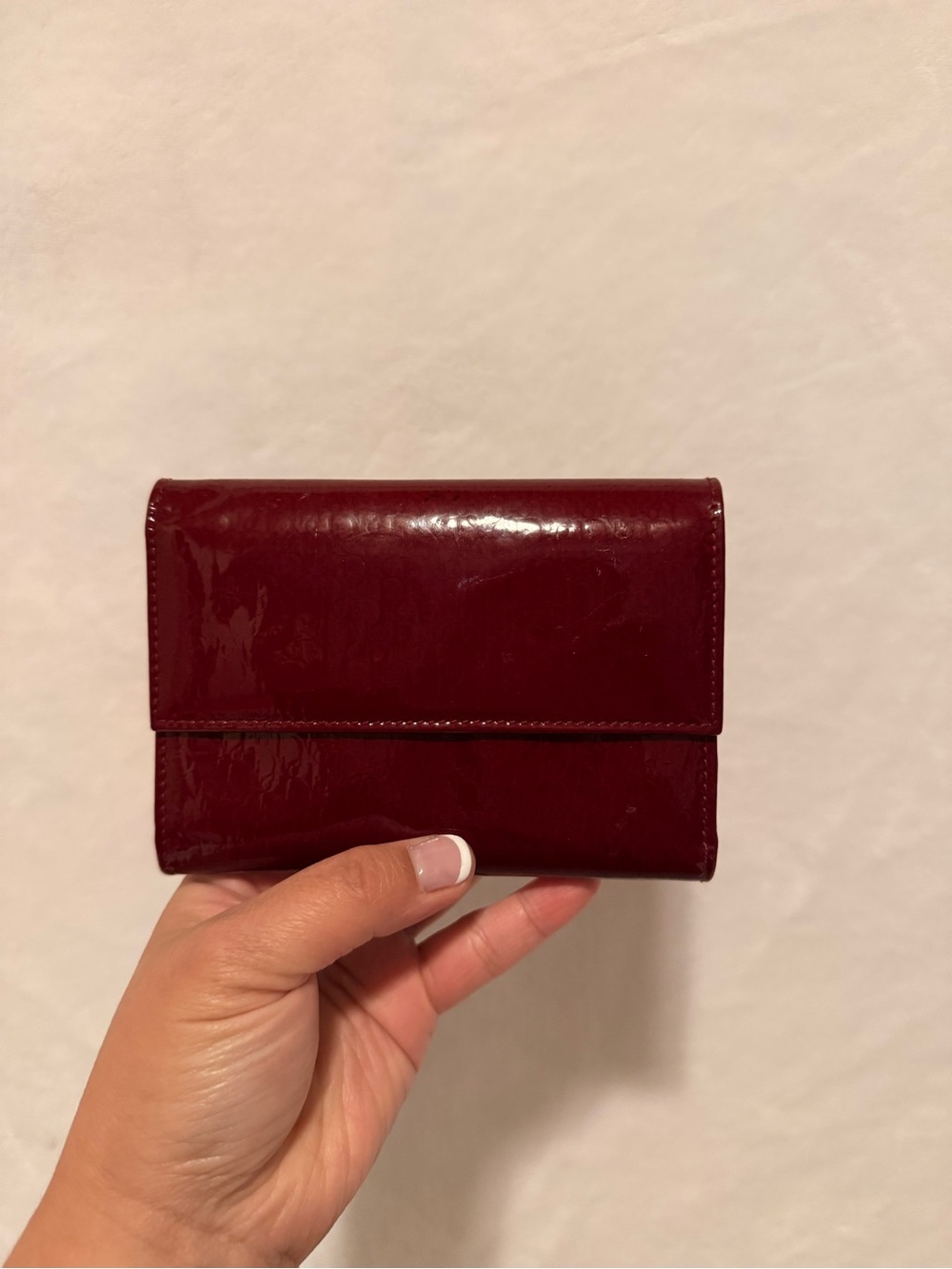 Christian Dior Patent Cannage Mini Lady Dior Wallet